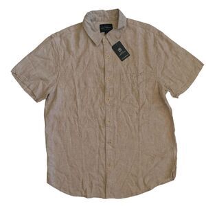 Lucky Brand Men's Size S Short Sleeve Button Up Linen Blend Adult Shirt New